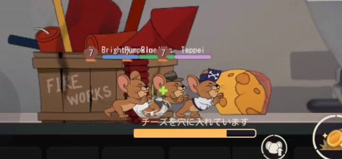 チーズを押し込む